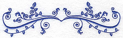Embroidery Design: Fancy Baroque horizontal leaf design<br> 6.97w X 2.10h