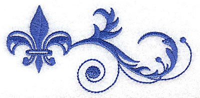 Embroidery Design: Fancy Baroque fleur-dy-lys swirls<br> 4.22w X 2.01h
