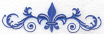 Embroidery Design: Fancy Baroque fleur-dy-lys in center<br> 4.97w X 1.56h