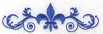 Embroidery Design: Fancy Baroque fleur-dy-lys in center small<br> 3.88w X 1.20h