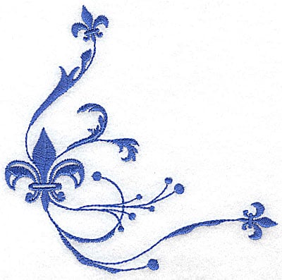 Embroidery Design: Fancy Baroque fleur-de-lys trio large<br> 5.06w X 4.98h