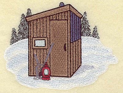 Embroidery Design: Ice fishing hut large<br> 4.97w X 3.84h