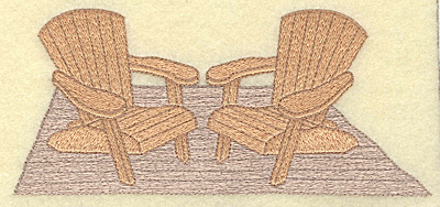 Embroidery Design: Adirondack chairs large<br> 6.98w X 3.10h