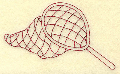 Embroidery Design: Fishing net redwork<br> 3.87w X 2.30h