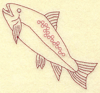 Embroidery Design: Fish A redwork <br> 3.87w X 3.56h