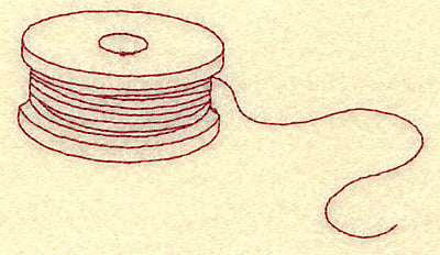Embroidery Design: Fishing spool redwork<br> 3.87w X 2.08h