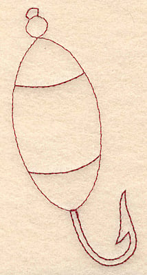 Embroidery Design: Fishing lure A redwork<br> 1.88w X 3.88h