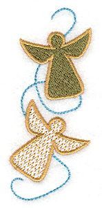 Embroidery Design: Angel duo<br> 1.55w X 3.74h