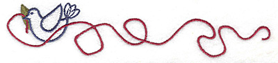 Embroidery Design: Dove with olive branch large<br> 6.97w X 1.42h