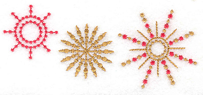 Embroidery Design: Star trio medium<br> 4.57w X 1.93h