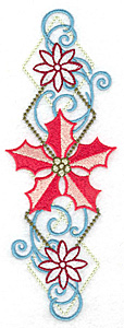Embroidery Design: Poinsetta motif large<br> 2.45w X 6.91h