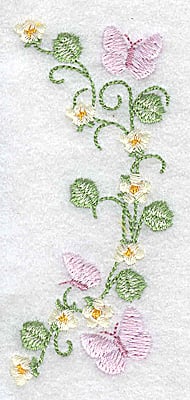 Embroidery Design: Butterflies and blossoms<br> 1.78w X 3.88h | Embroidery Legacy Embroidery Design: Butterflies and blossoms<br> 1.78w X 3.88h