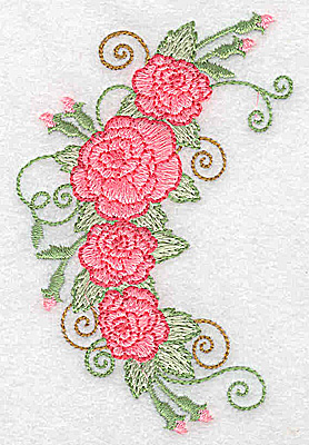 Embroidery Design: Roses and buds<br> 2.58w X 3.87h