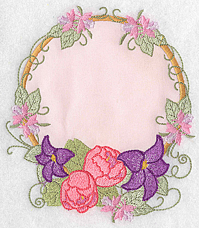 Embroidery Design: Lilies and peonies applique<br> 5.69w X 4.96h