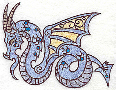 Embroidery Design: Dragon 4 large<br> 6.93w X 5.26h