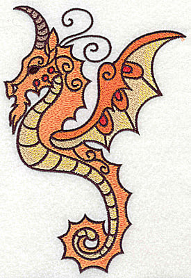 Embroidery Design: Dragon 5 large<br> 4.74w X 6.95h