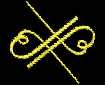 Embroidery Design: Font Elements 1 Design 21<br> 1.57w X 1.52h