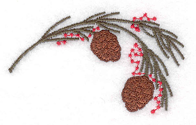 Embroidery Design: Pine bough small <br>1.89"w X 1.70"h