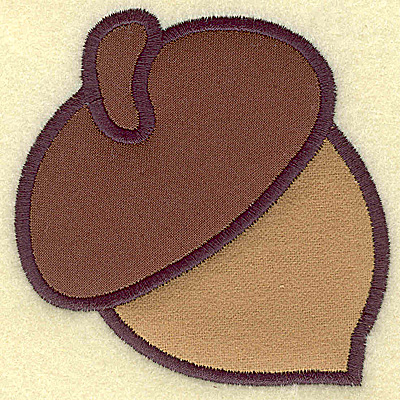 Embroidery Design: Acorn (double applique]<br> 3.49w X 3.52h