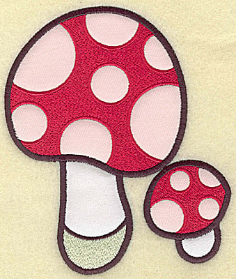 Embroidery Design: Toadstools (double applique]<br> 5.96w X 4.99h