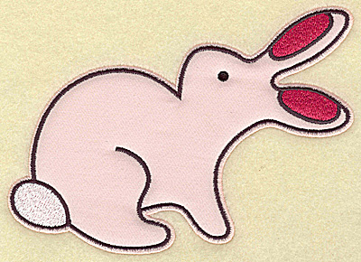 Embroidery Design: Rabbit applique<br> 6.40w X 4.81h
