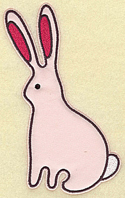 Embroidery Design: Rabbit applique<br> 6.95w X 4.41h