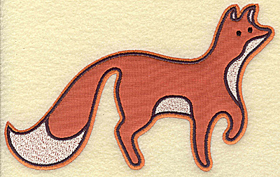 Embroidery Design: Fox applique<br> 6.84w X 4.23h