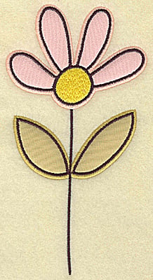 Embroidery Design: Flower (Double applique}<br> 6.92w X 3.62h