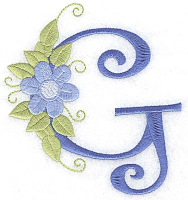 Embroidery Design: G large<br> 4.62w X 5.04h