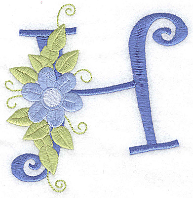 Embroidery Design: H large<br> 4.51w X 4.65h