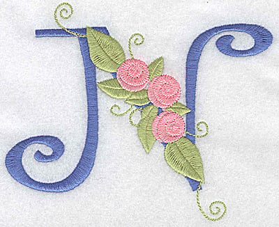 Embroidery Design: N large<br> 5.53w X 4.46h