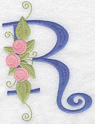 Embroidery Design: R large<br> 4.16w X 5.51h