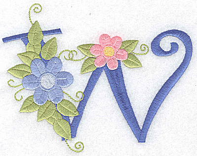 Embroidery Design: W large<br> 5.75w X 4.48h