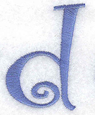 Embroidery Design: d lower case<br> 1.48w X 1.99h