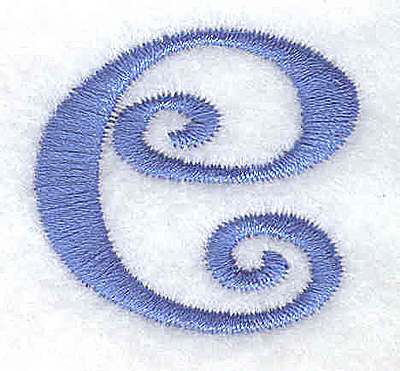 Embroidery Design: e lower case<br> 1.32w X 1.23h