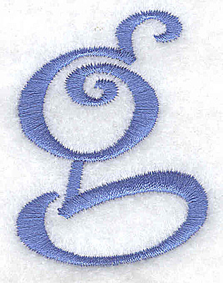 Embroidery Design: g lower case<br> 1.58w X 2.11h