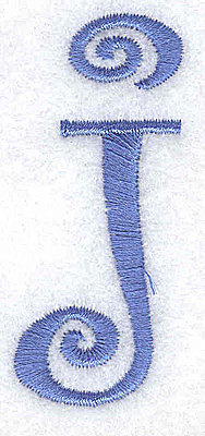 Embroidery Design: j lower case<br> 1.03w X 2.42h