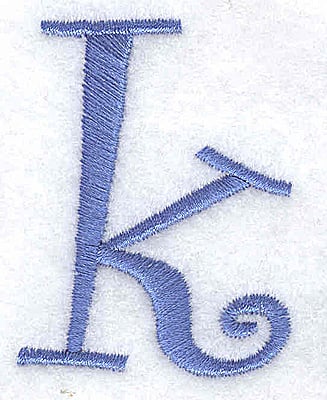 Embroidery Design: k lower case<br> 1.53w X 2.01h