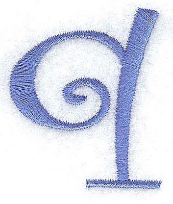Embroidery Design: q lower case<br> 1.64w X 1.98h