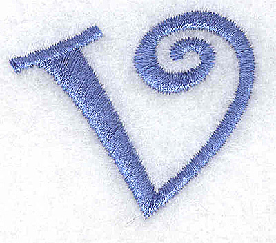 Embroidery Design: v lower case<br> 1.67w X 1.42h