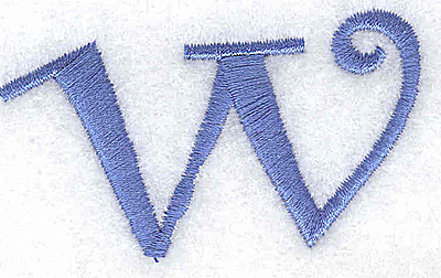 Embroidery Design: w lower case<br> 2.47w X 1.42h