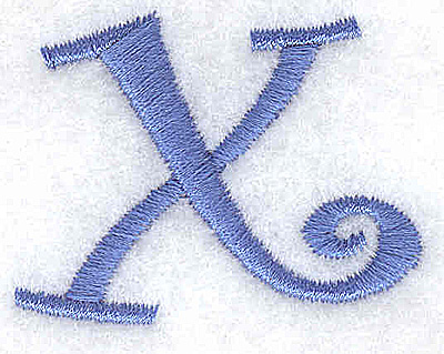 Embroidery Design: x lower case<br> 1.66w X 1.31h