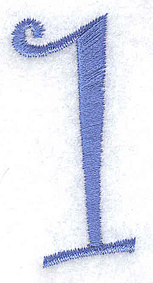 Embroidery Design: 1 number<br> 0.98w X 2.04h