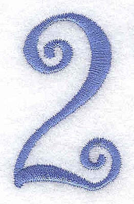 Embroidery Design: 2 number <br> 1.20w X 2.03h