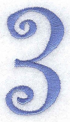 Embroidery Design: 3 number<br> 1.11w X 2.03h