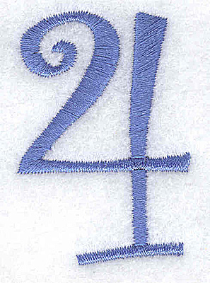 Embroidery Design: 4 number<br> 1.35w X 2.01h