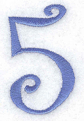 Embroidery Design: 5 number<br> 1.33w X 2.19h