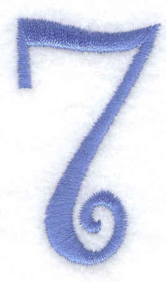 Embroidery Design: 7 number<br> 1.16w X 2.02h