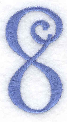 Embroidery Design: 8 number<br> 1.12w X 2.03h