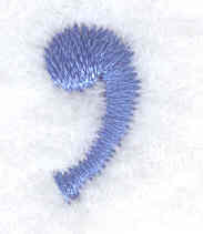 Embroidery Design: Comma<br> 0.29w X 0.55h